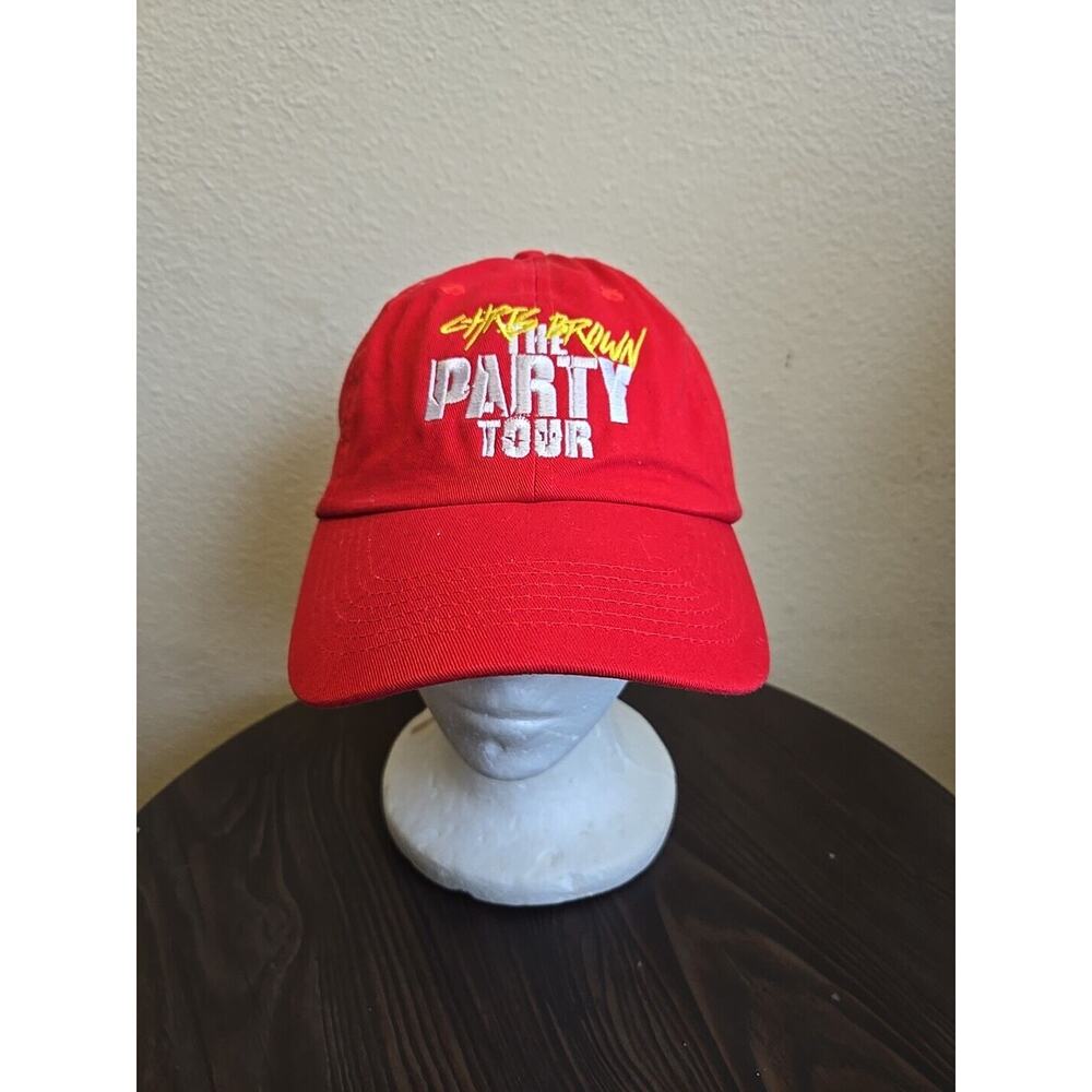 Chris Brown Hat Cap Adult Red Adjustable Strap The Party Tour Dad Hat Hip Hop